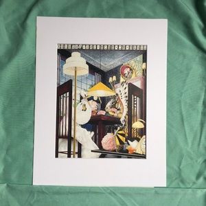 Animals playing cards matted art poker gambling